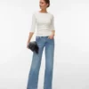 Jeans Vmsandie-Stretch a vita media e gamba larga