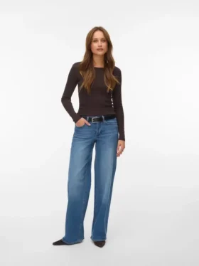 Jeans Vmsandie-Stretch a vita media e gamba larga