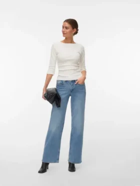 Jeans Vmsandie-Stretch a vita media e gamba larga