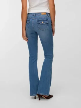 Jeans Vmsigi a vita bassa e taglio svasato