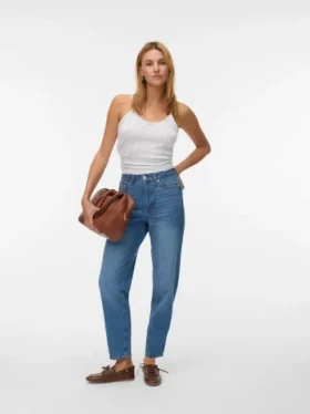 Jeans Vmtessa a vita alta con taglio Mom