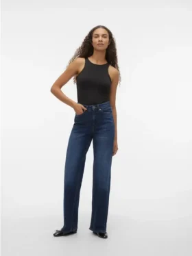 Jeans Vmtessa a vita alta e gamba larga