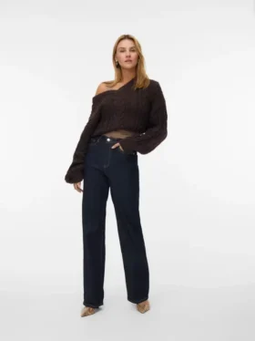 Jeans Vmtessa a vita alta e gamba larga