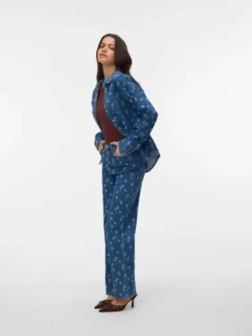 Jeans Vmtessa a vita alta e gamba larga