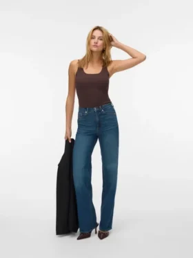Jeans Vmtessa a vita alta e gamba larga