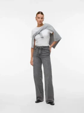 Jeans Vmtessa a vita alta e gamba larga
