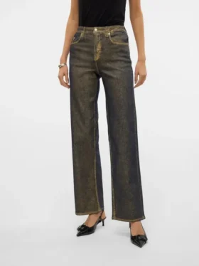 Jeans Vmtessa a vita alta e gamba larga