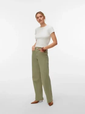 Jeans Vmtessa a vita alta e gamba larga
