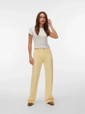 Jeans Vmtessa a vita alta e gamba larga