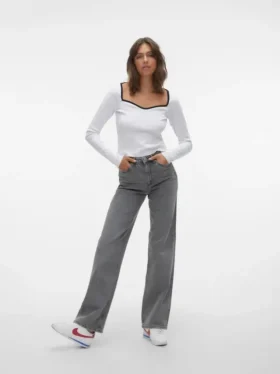 Jeans Vmtessa a vita alta e gamba larga