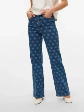 Jeans Vmtessa a vita alta e gamba larga