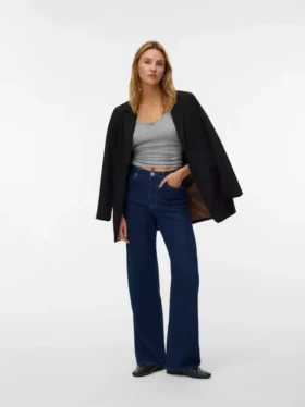 Jeans Vmtessa a vita alta e gamba larga