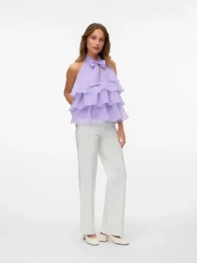 Jeans Vmtessa a vita alta e gamba larga