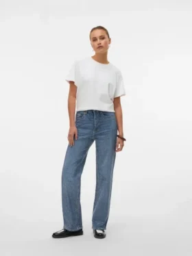 Jeans Vmtessa a vita alta e gamba larga