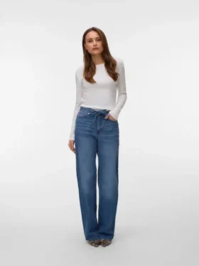 Jeans Vmtessa a vita alta e gamba larga