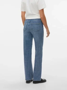 Jeans Vmtessa a vita alta e gamba larga