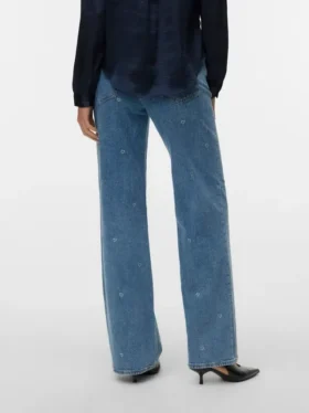 Jeans Vmtessa a vita alta e gamba larga