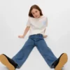 Jeans Vmtessa a vita alta e gamba larga