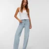 Jeans Vmtessa a vita alta e gamba larga con strass