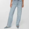 Jeans Vmtessa a vita alta e gamba larga con strass