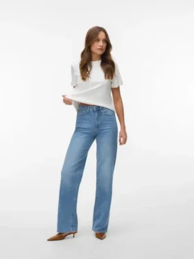 Jeans Vmtessa-Stretch a vita alta e gamba larga