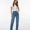 Jeans Vmtessa-Stretch a vita alta e gamba larga