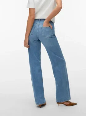 Jeans Vmtessa-Stretch a vita alta e gamba larga