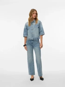 Jeans Vmvanessa a vita bassa e gamba larga