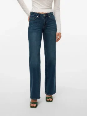 Jeans Vmvanessa a vita bassa e gamba larga