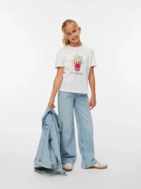Jeans Vmvanessa a vita bassa e gamba larga
