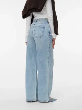 Jeans Vmwien a vita media e gamba larga