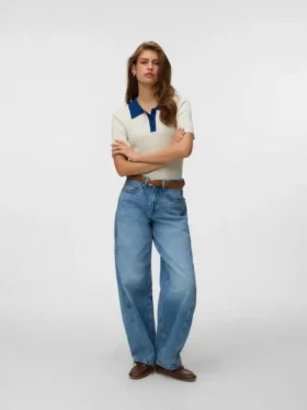 Jeans Vmzoe a vita media e vestibilità ampia