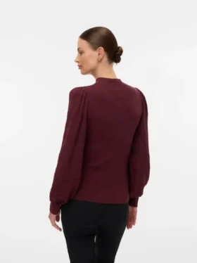 Maglione a vestibilità regolare con collo alto e maniche a palloncino