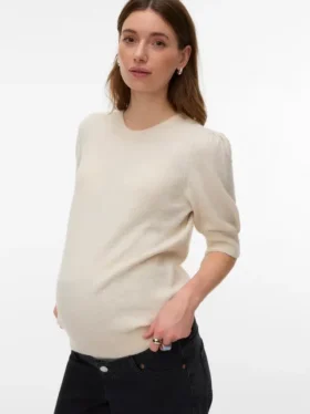 Maglione dalla vestibilità regolare con collo rotondo e polsini a costine