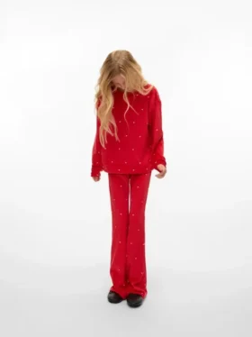Pantaloni a vita alta in velluto