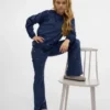 Pantaloni a vita alta in velluto