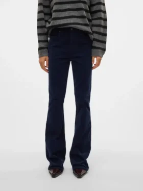 Pantaloni in velluto a coste a vita alta Vmsiga