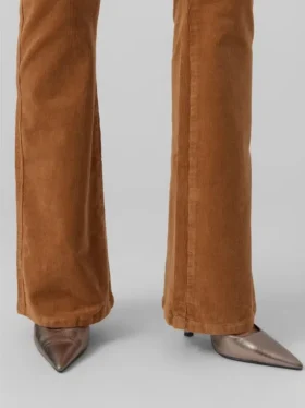 Pantaloni in velluto a coste a vita alta Vmsiga