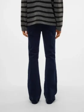 Pantaloni in velluto a coste a vita alta Vmsiga