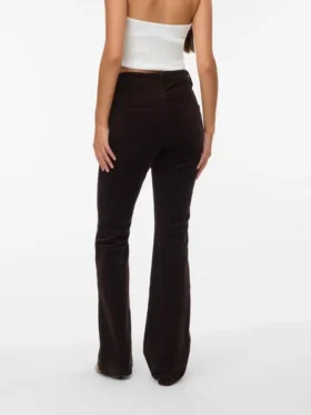 Pantaloni in velluto a coste a vita alta Vmsiga
