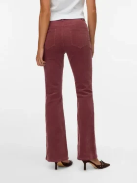 Pantaloni in velluto a coste a vita alta Vmsiga