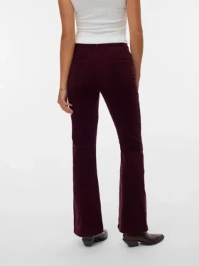 Pantaloni in velluto a coste a vita alta Vmsiga