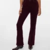 Pantaloni in velluto a coste a vita alta Vmsiga