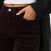 Pantaloni in velluto a coste a vita alta Vmsiga