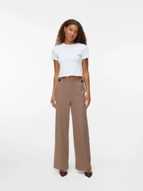 Pantaloni in velluto a coste a vita alta Vmvilja