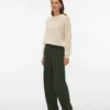 Pantaloni in velluto a coste a vita alta Vmvilja