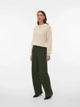 Pantaloni in velluto a coste a vita alta Vmvilja