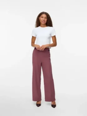 Pantaloni in velluto a coste a vita alta Vmvilja