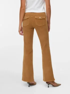 Pantaloni in velluto a coste a vita bassa Vmsigi