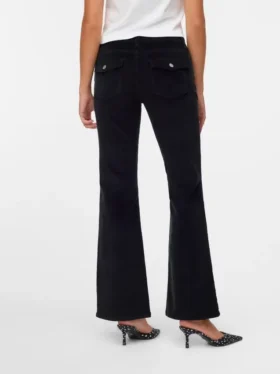 Pantaloni in velluto a coste a vita bassa Vmsigi